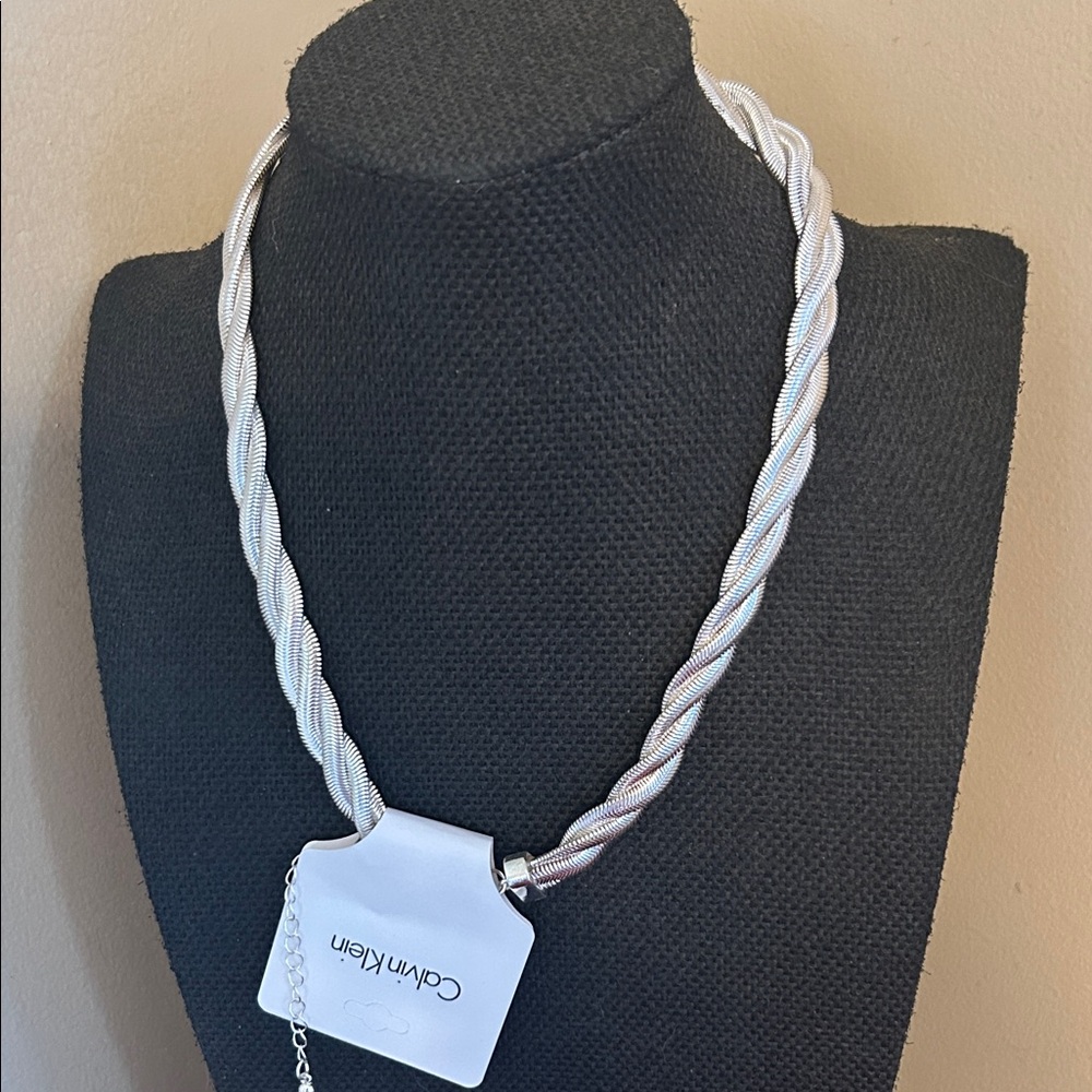 Calvin Klein Silver Braided Necklace NWT